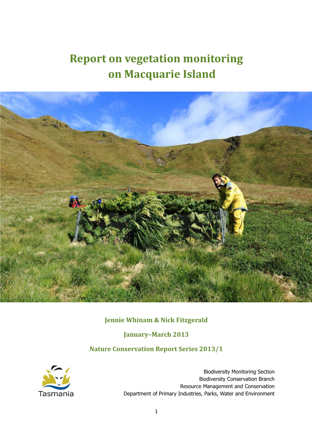 Report on Vegetation Monitoring on Macquarie Island