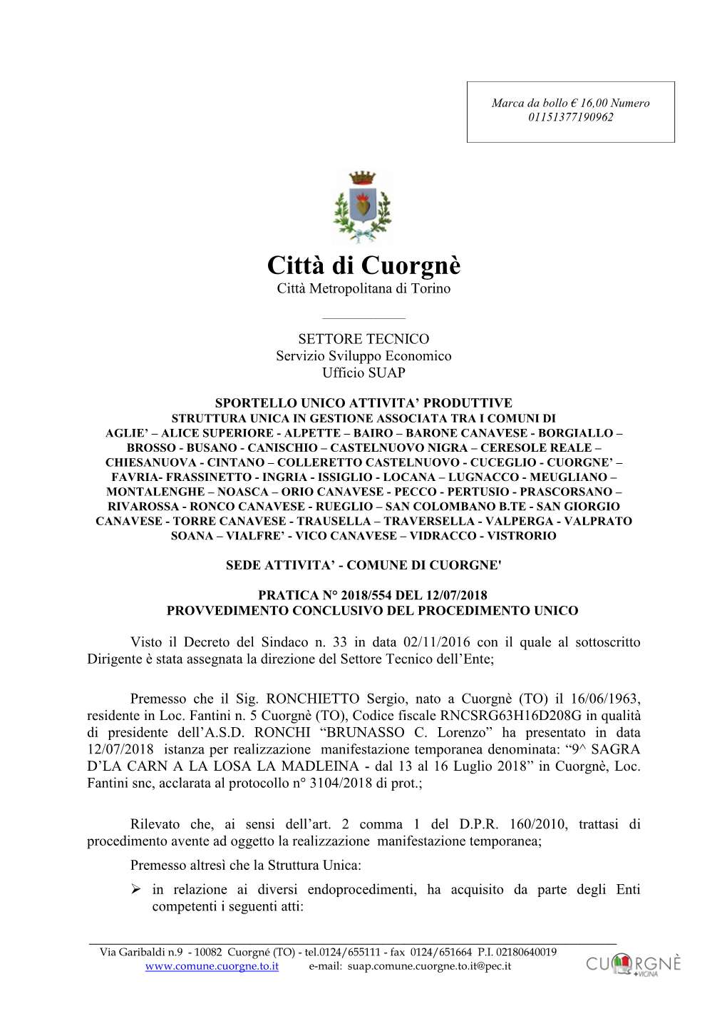 Città Di Cuorgnè Città Metropolitana Di Torino