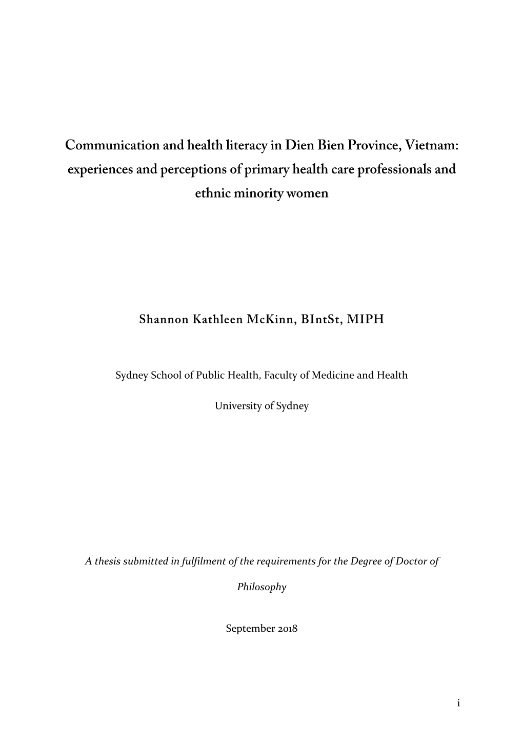 Communication and Health Literacy in Dien Bien Province, Vietnam: Experiences and Perceptions of Primary Health Care Professionals and Ethnic Minority Women