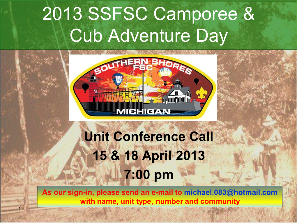 2013 SSFSC Camporee & Cub Adventure