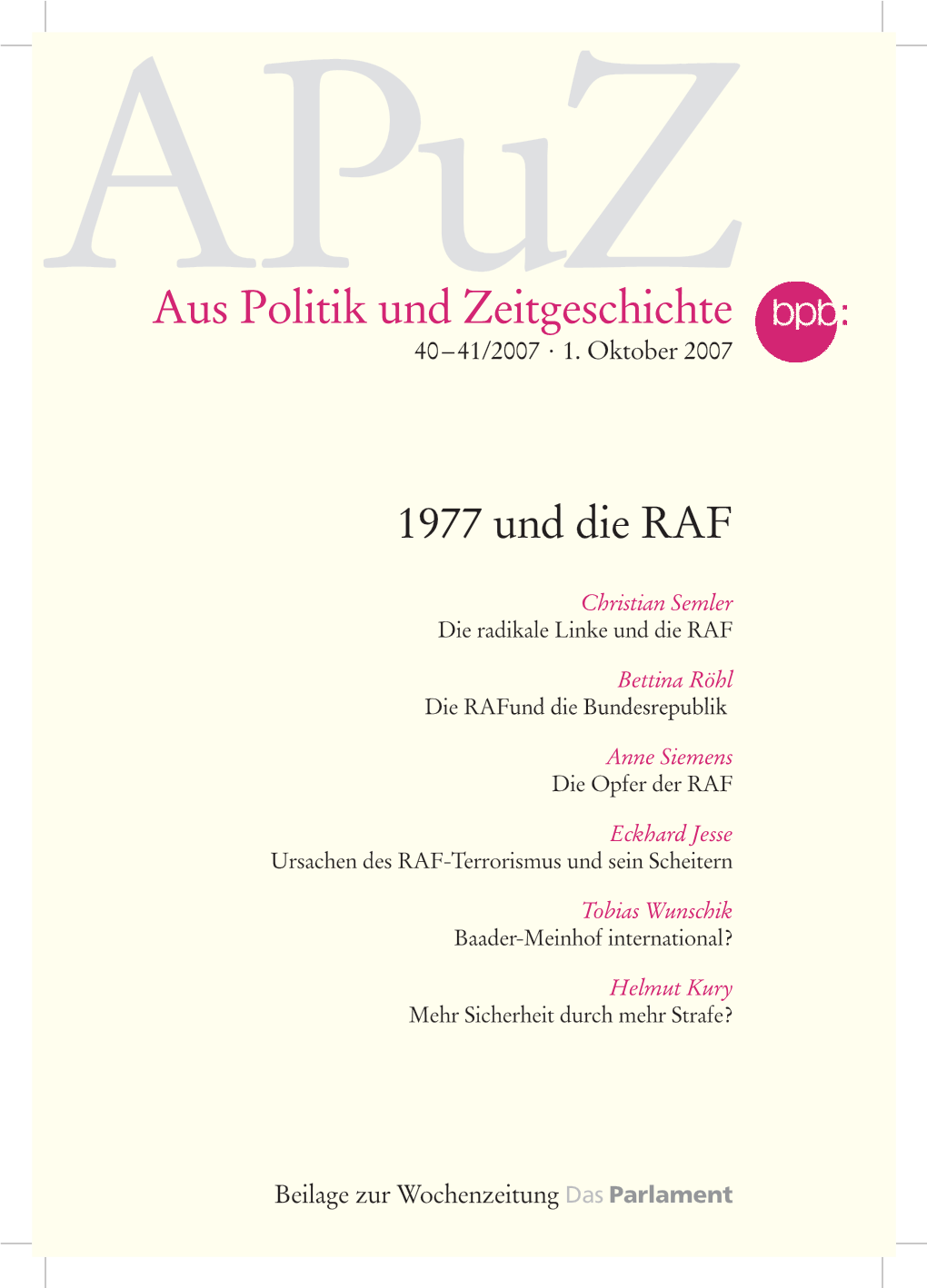 1977 Und Die RAF