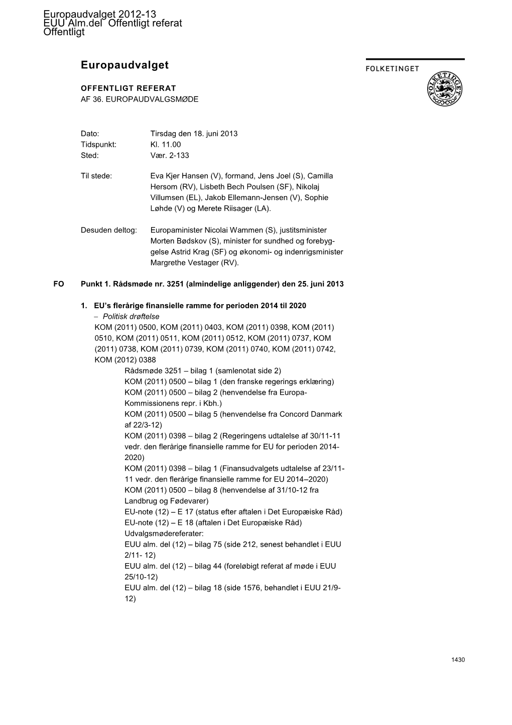 EUU Alm.Del Offentligt Referat Offentligt