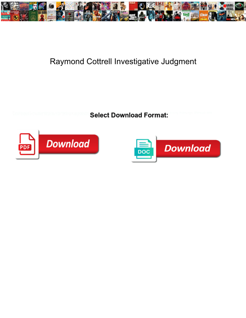 Raymond Cottrell Investigative Judgment Avast