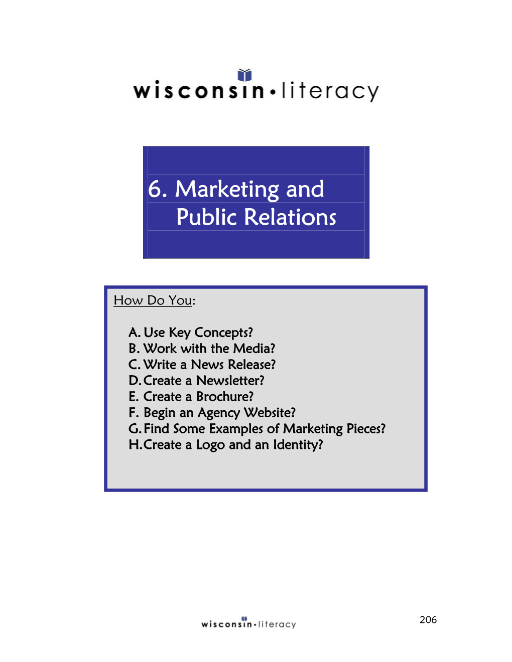 6. Marketing and Public Relations