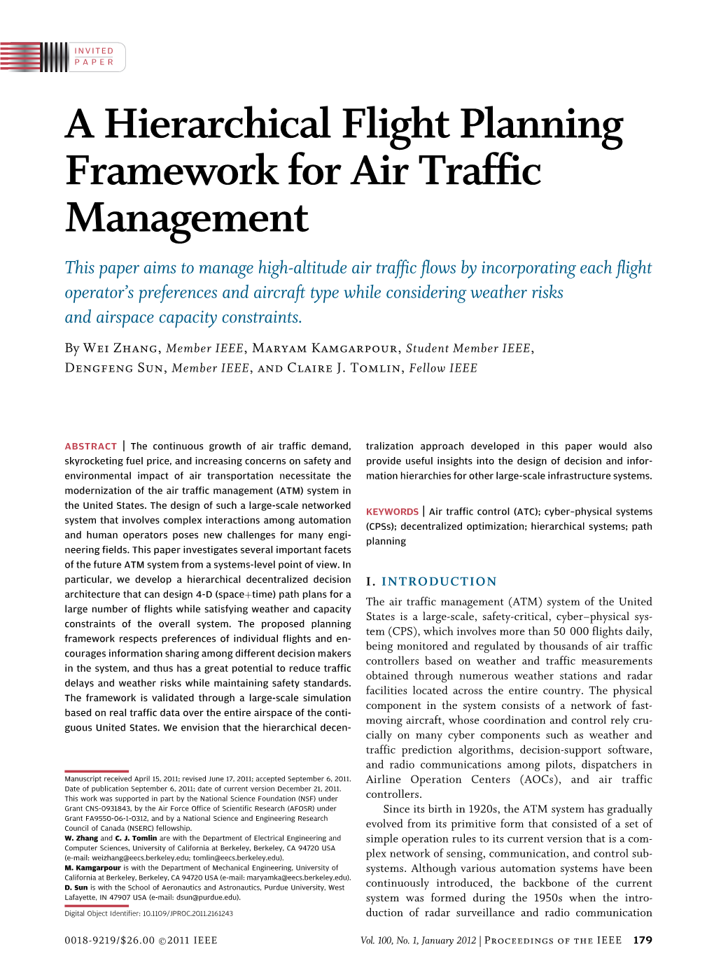 A Hierarchical Flight Planning Framework for Air Traffic Management