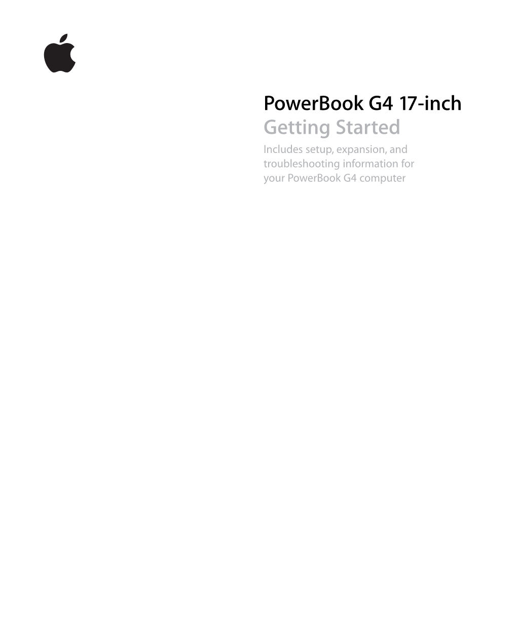 Powerbook G4 17-Inch (1.5Ghz): Getting Started (Manual)