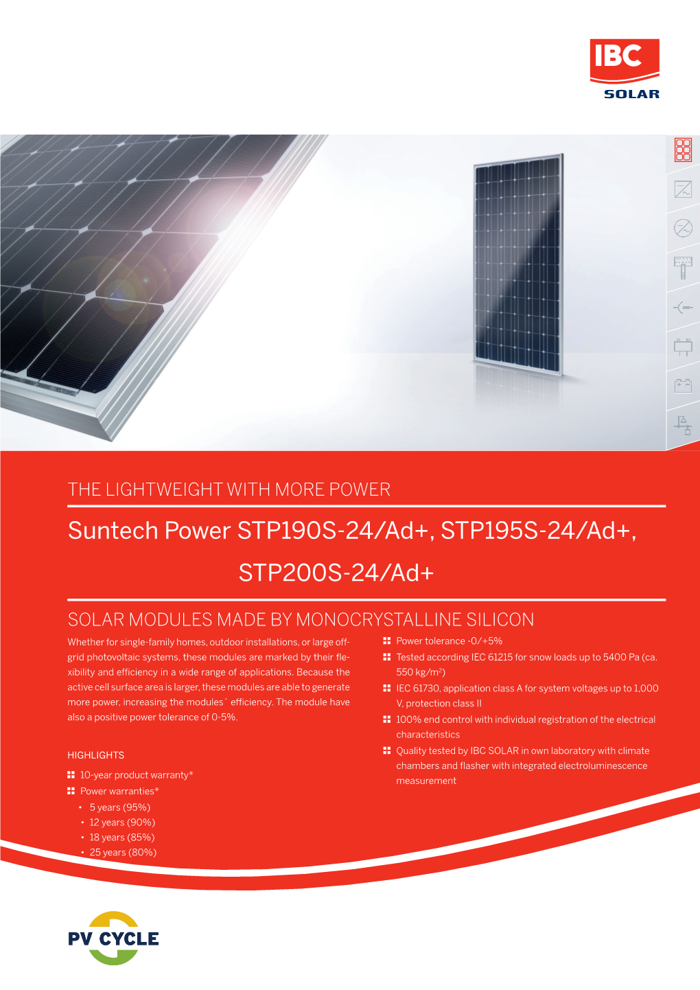 Suntech Power STP190S-24/Ad+, STP195S-24/Ad+, STP200S-24/Ad+