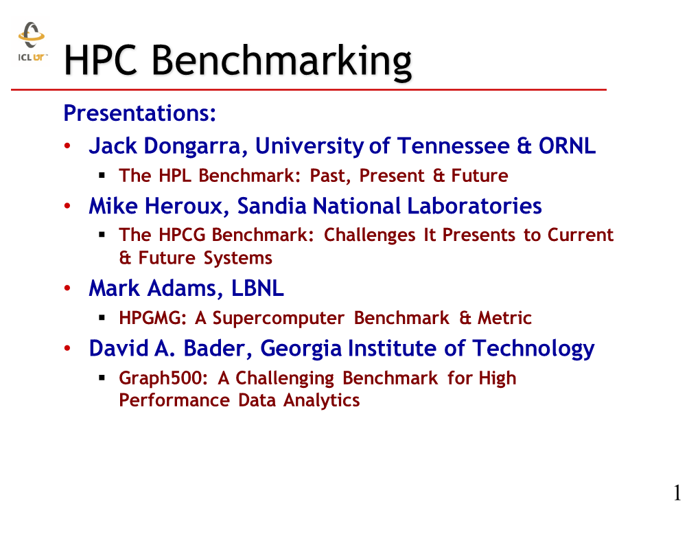 HPC Benchmarking