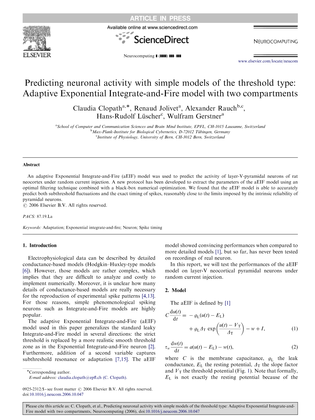 Predicting Neuronal Activity with Simple Models of the Threshold Type: Adaptive Exponential Integrate-And-Fire Model with Two Compartments