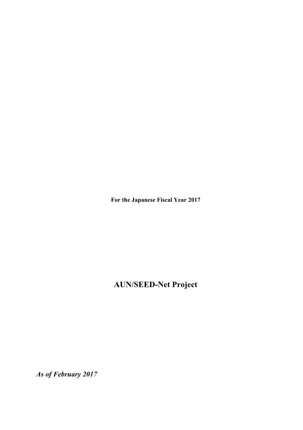 Implementation Guideline (Draft) for Research Project Support Program