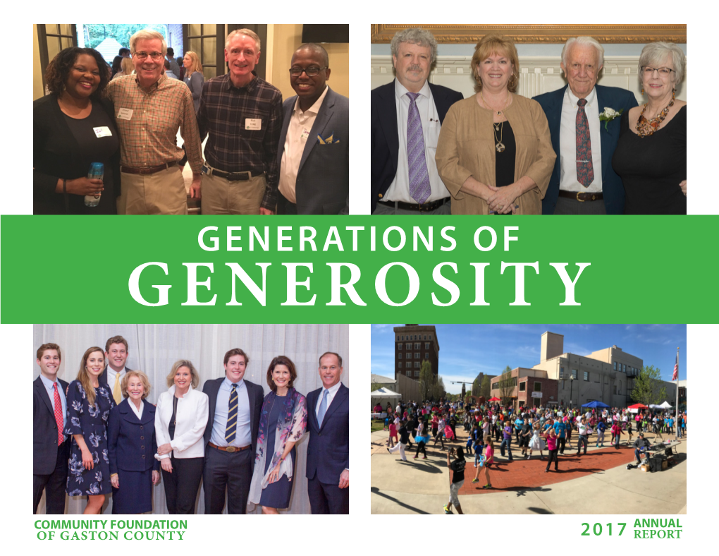 Generations of Philanthropy Philanthropy Is a Verb - a Story People Tell Through Their Actions, Contributions, and the Impact They Create Now and for the Future