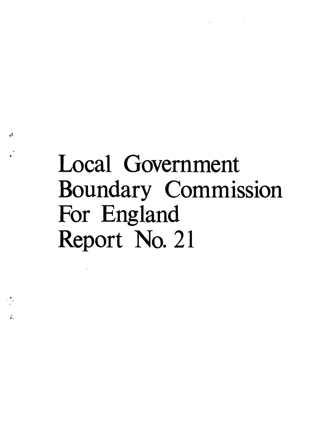 Local Government Boundary Commission for England Report No