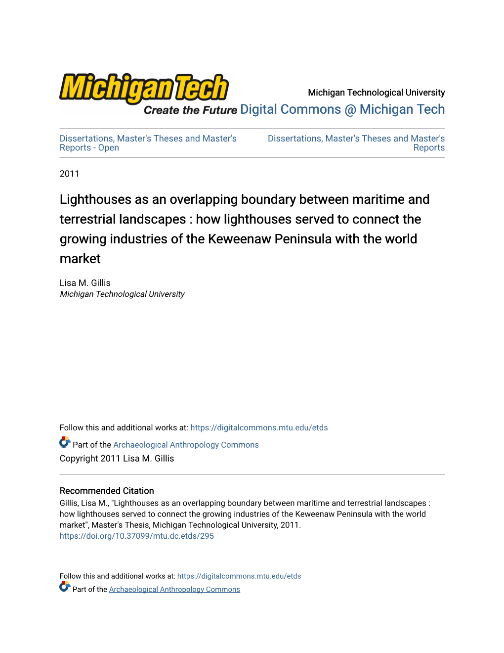 Lighthouses As an Overlapping Boundary Between Maritime And