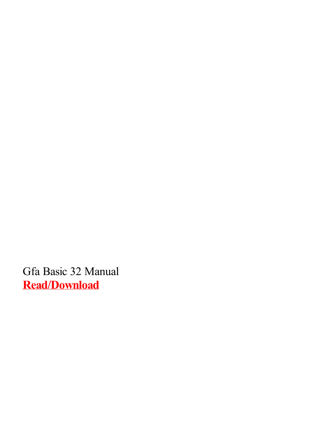Gfa Basic 32 Manual.Pdf