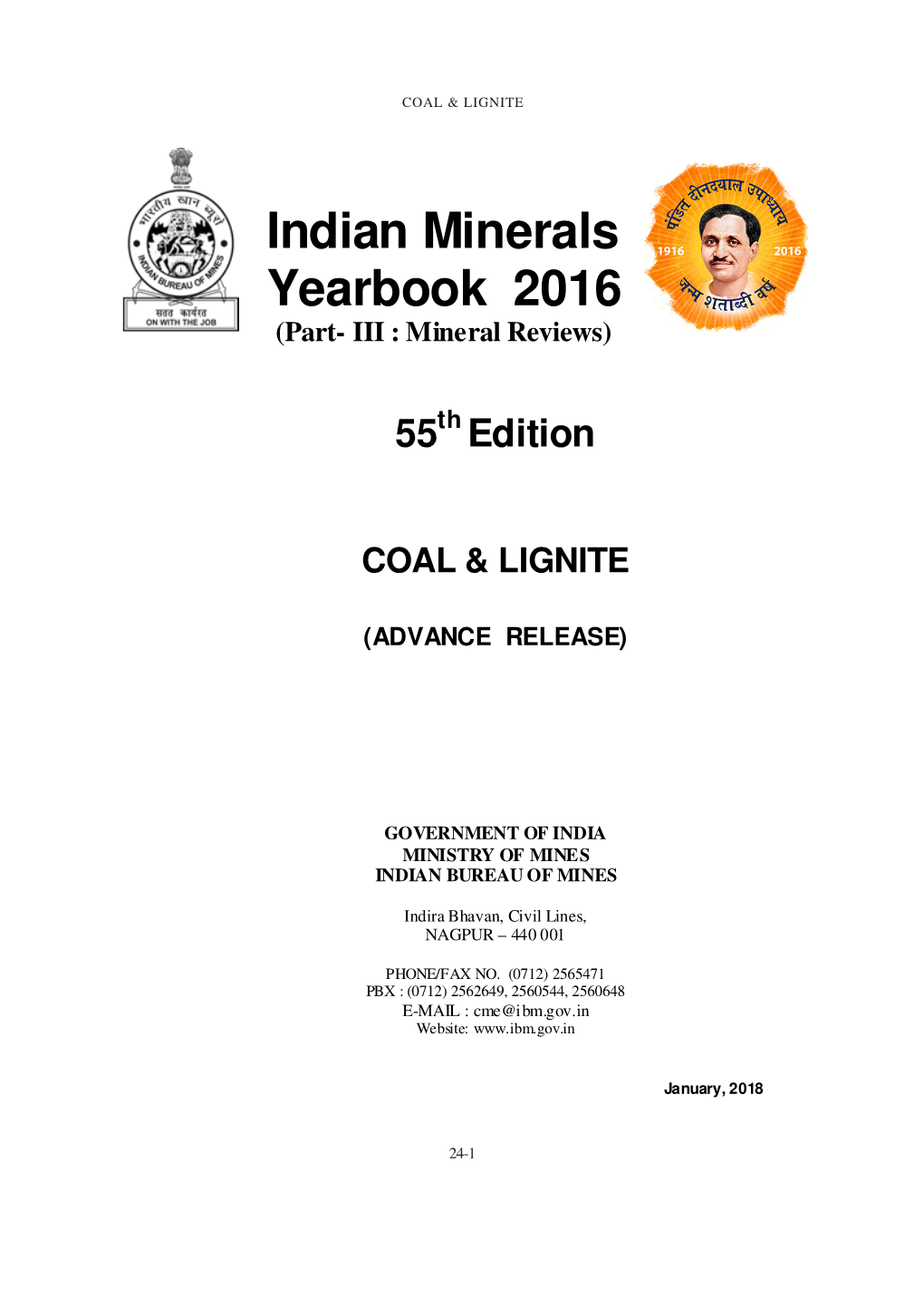 Indian Minerals Yearbook 2016