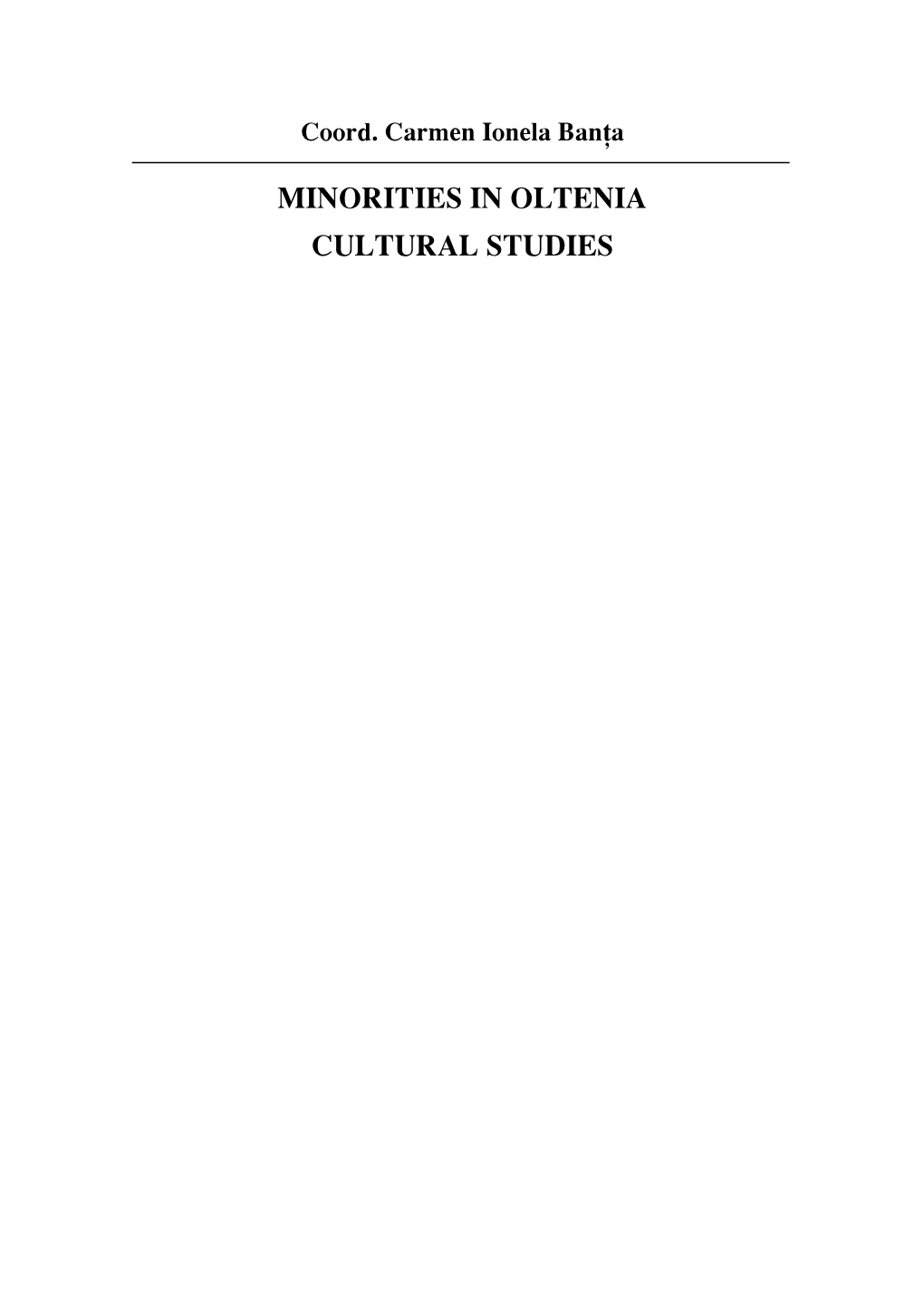 Minorities in Oltenia Cultural Studies