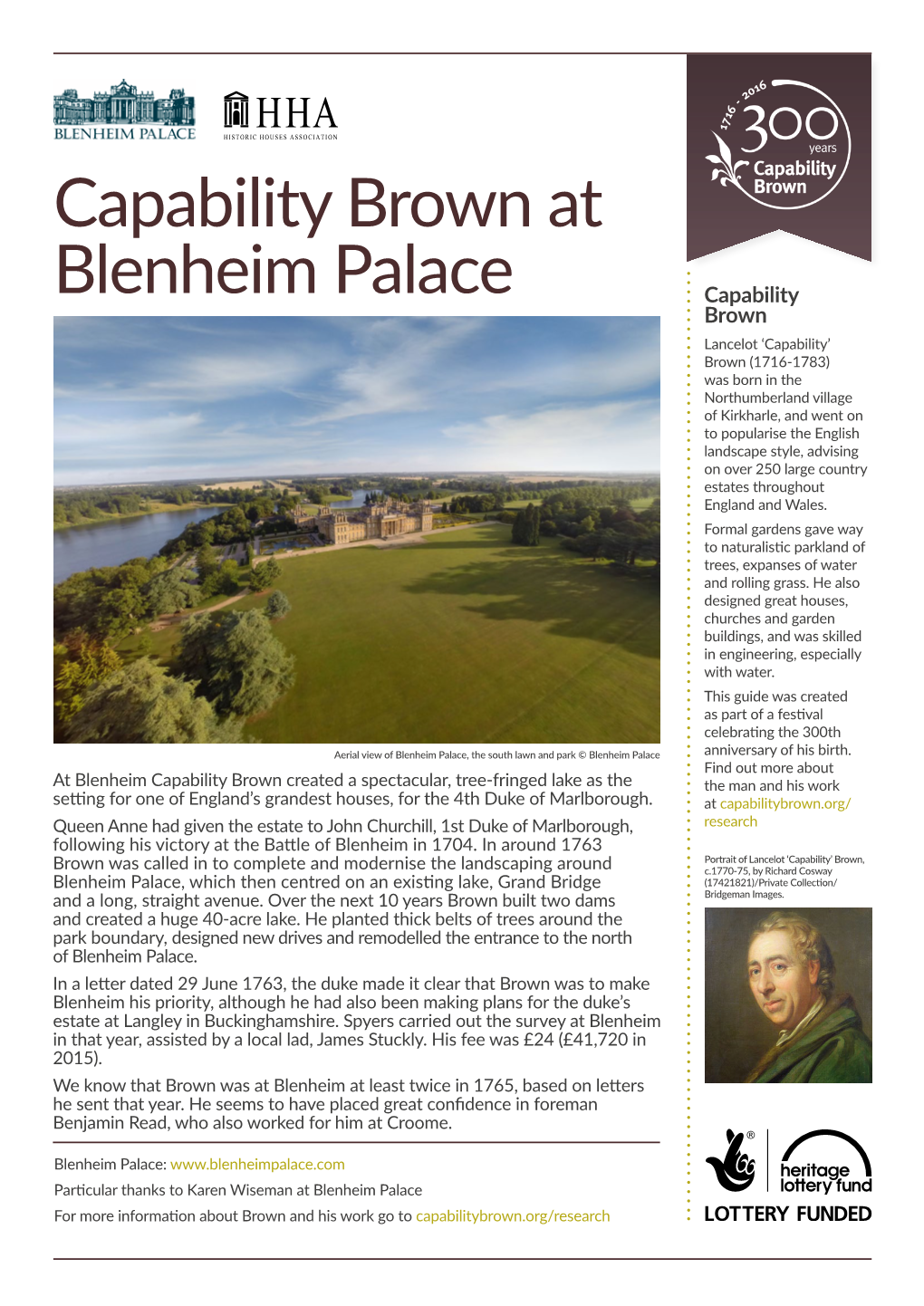 Capability Brown at Blenheim Palace