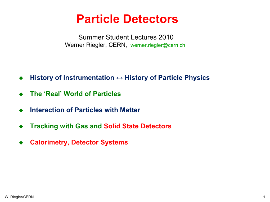 Particle Detectors