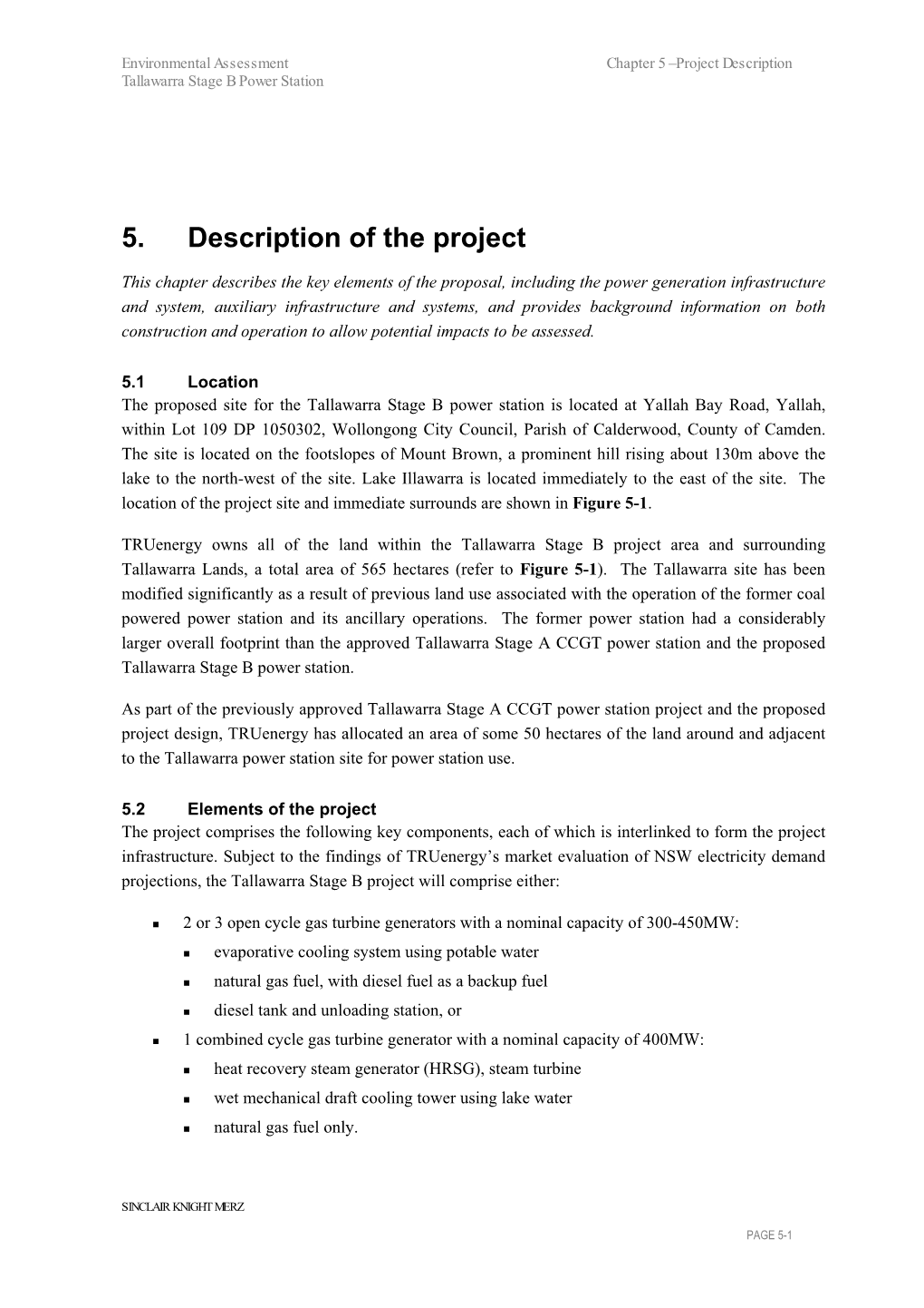 5. Description of the Project
