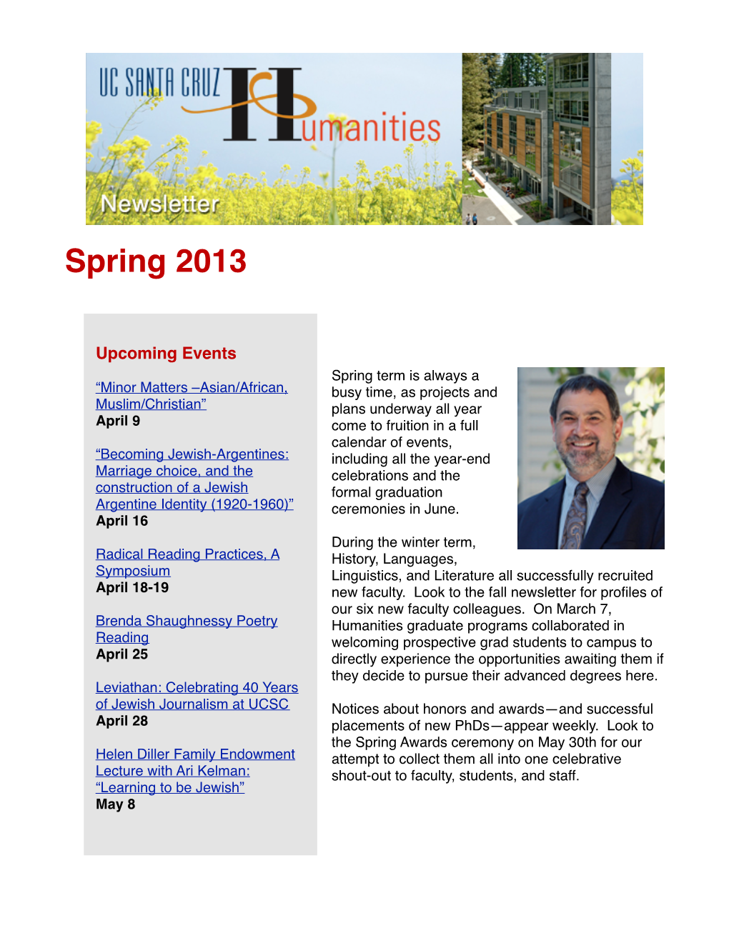 Spring Newsletter 2013