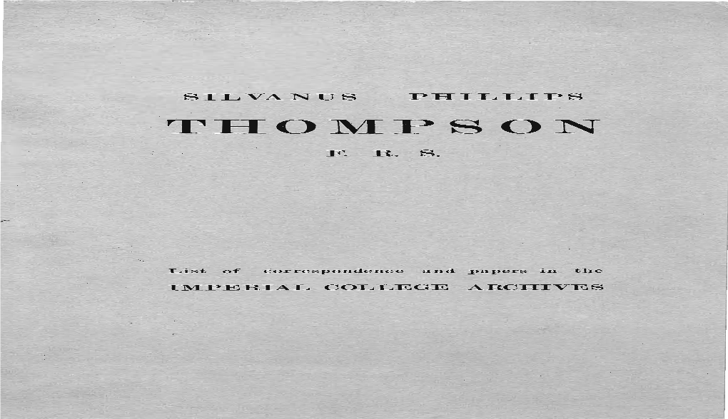 Silvanus . Phillips Thompson