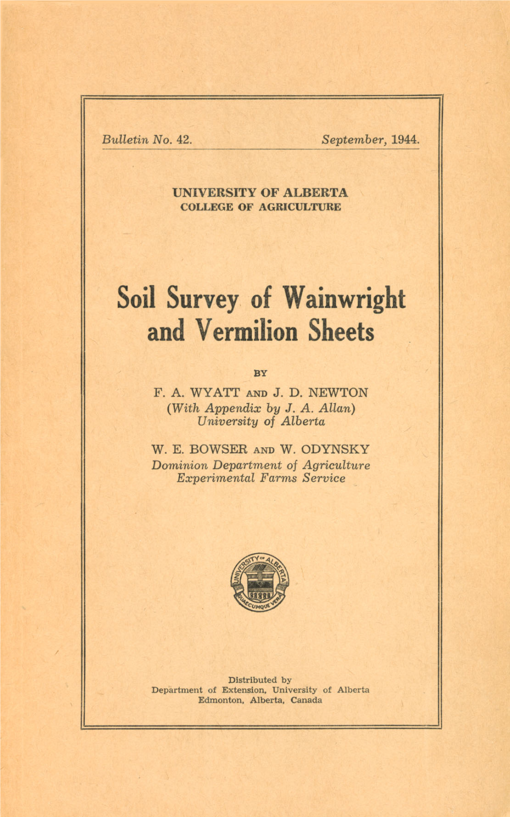 Soi1 Survey of Wainwright and Vermilion Sheets
