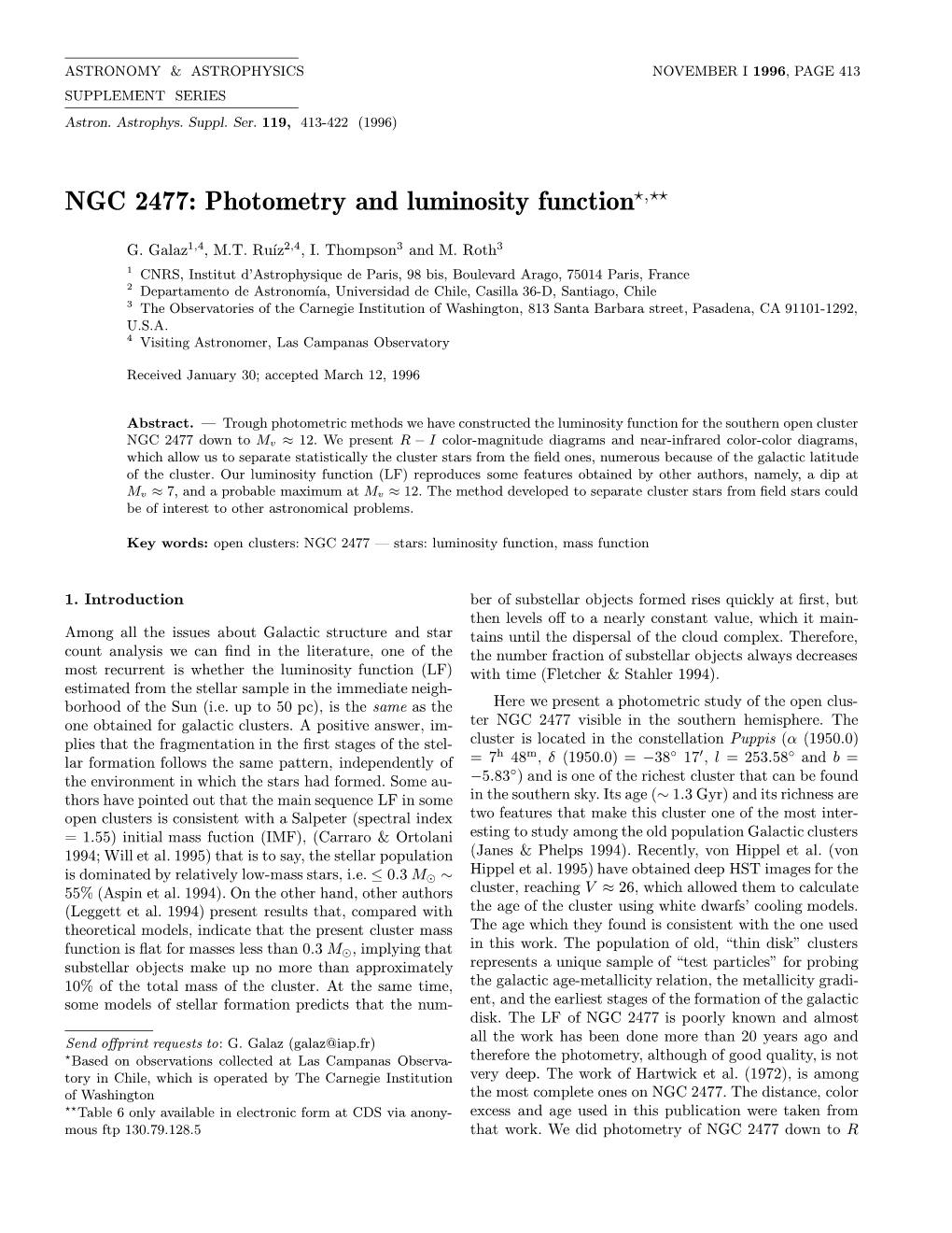 NGC 2477: Photometry and Luminosity Function?,??