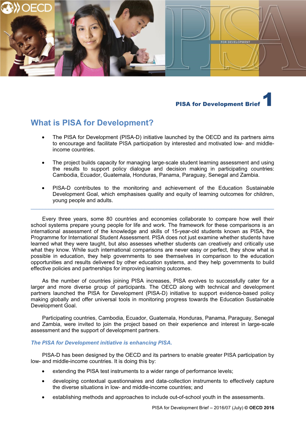 What Is PISA for Development?