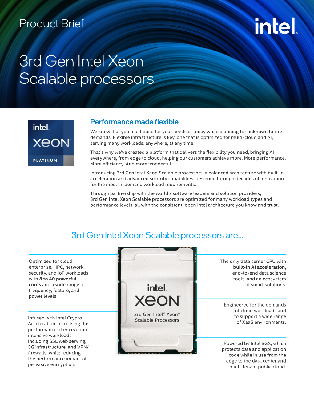 3Rd Gen Intel Xeon Scalable Processors Product Brief