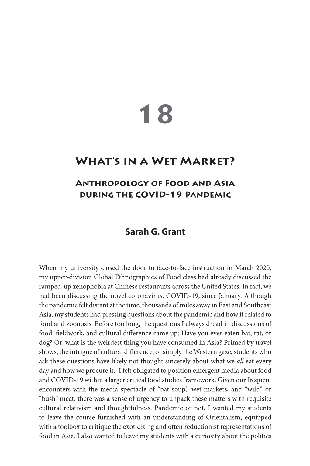 What's in a Wet Market?