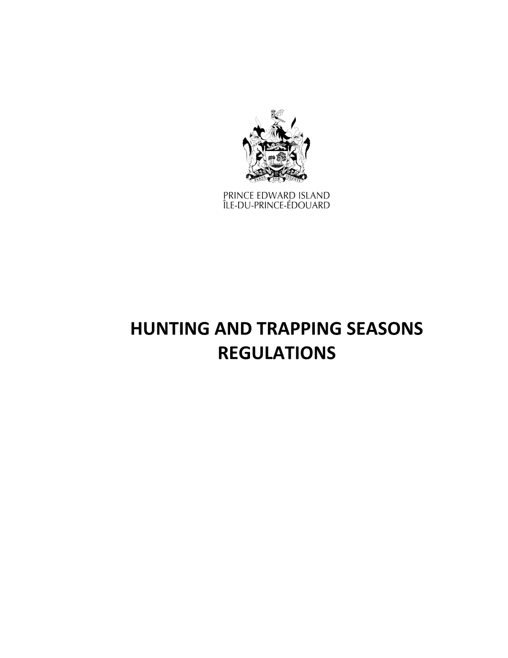 Hunting and Trapping Seasons Regulations