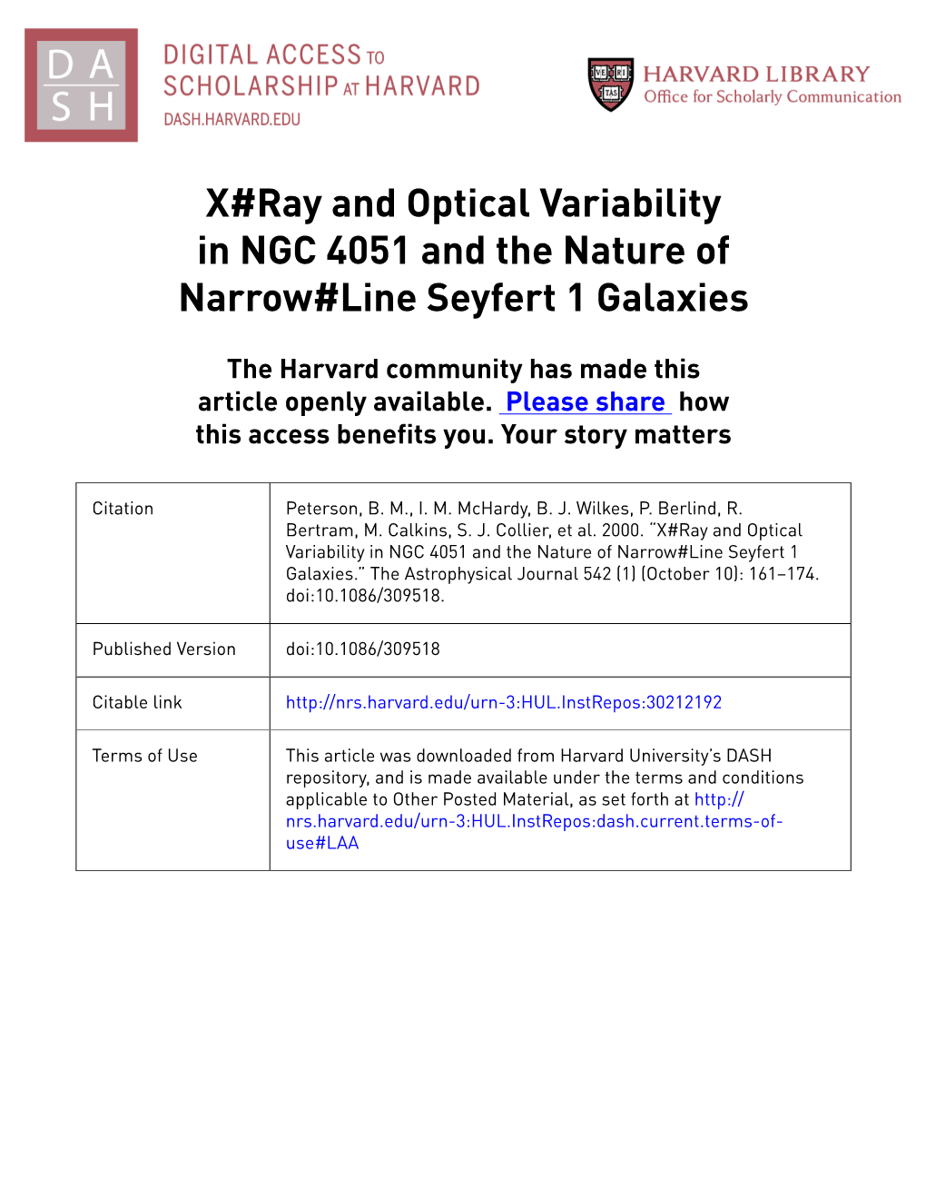 X#Ray and Optical Variability in NGC 4051 and the Nature of Narrow#Line Seyfert 1 Galaxies