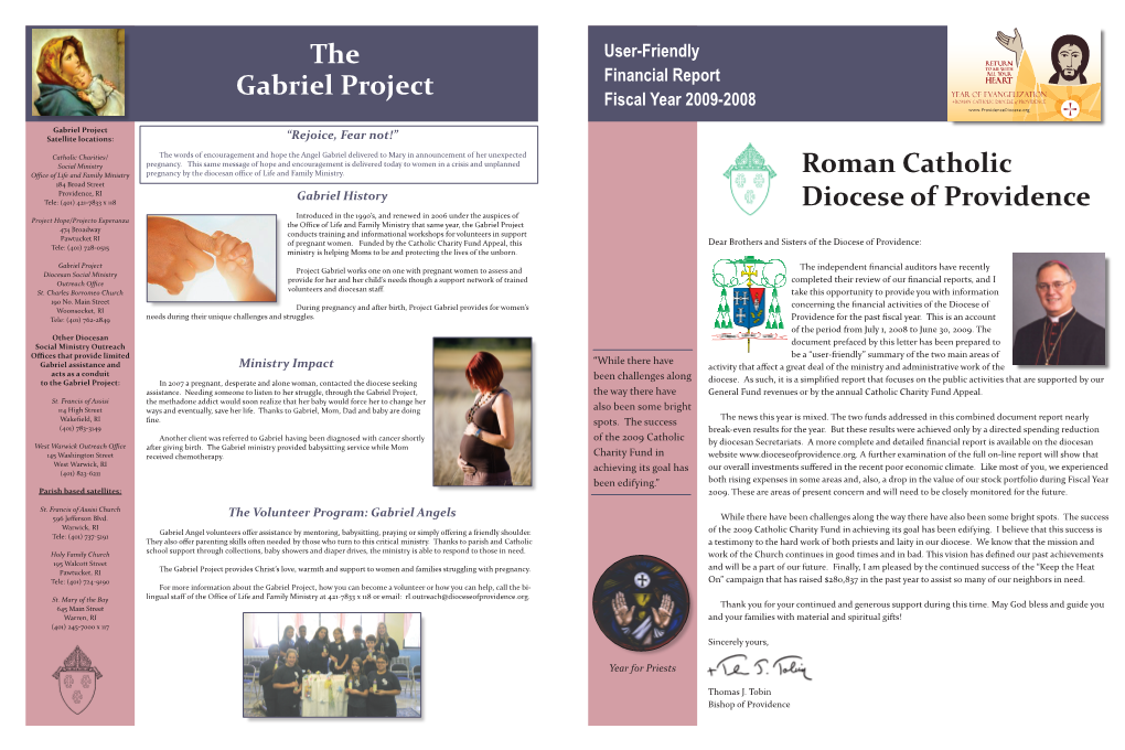 Roman Catholic Diocese of Providence the Gabriel Project