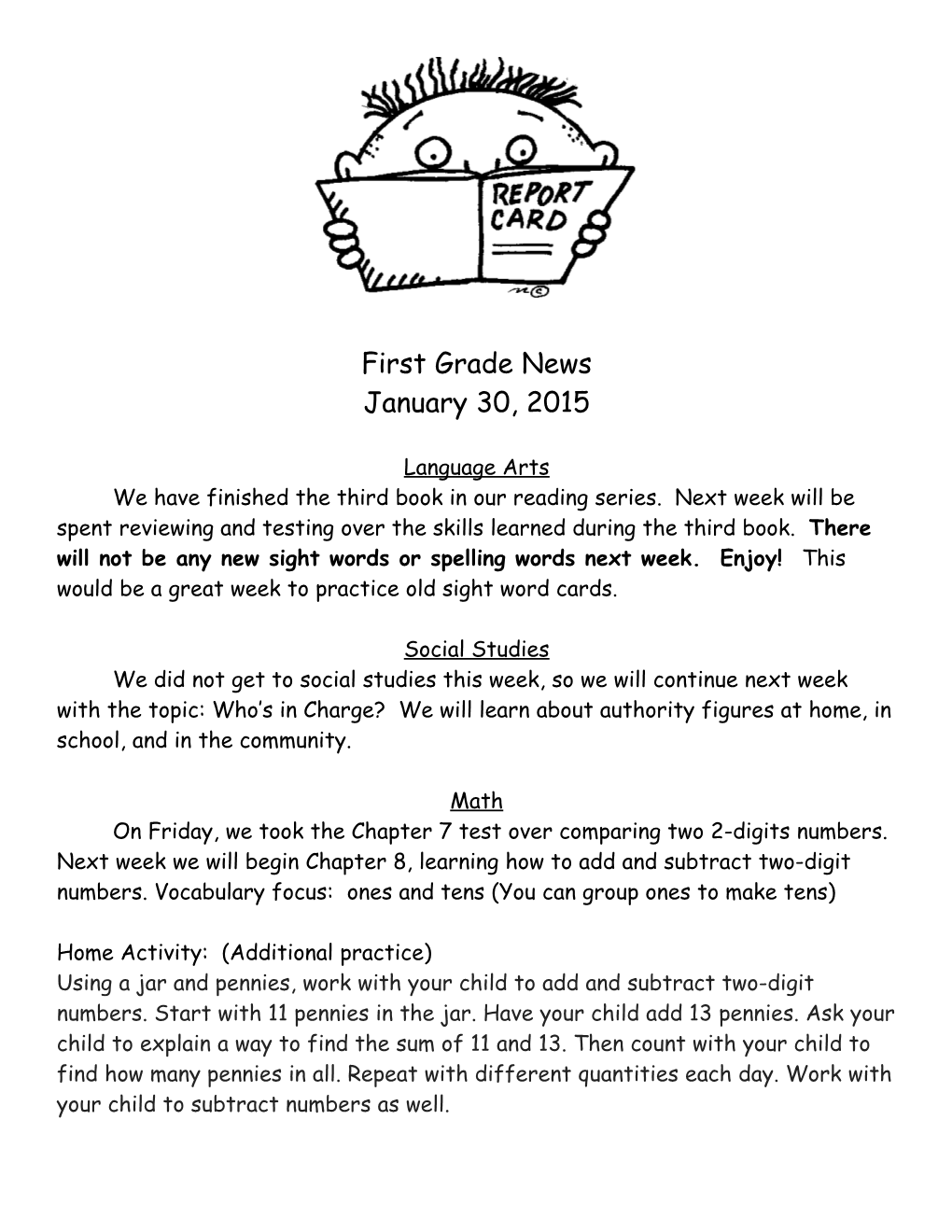 First Grade News