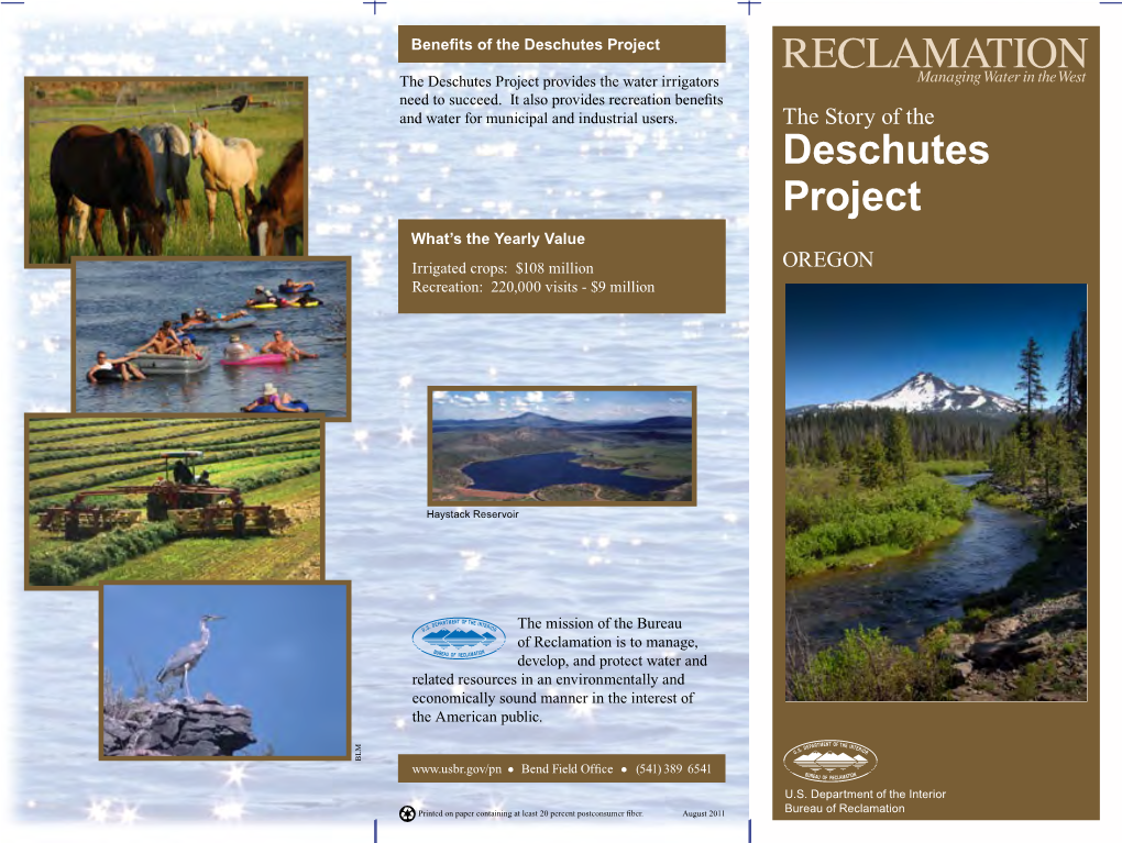 The Story of the Deschutes Project, Oregon