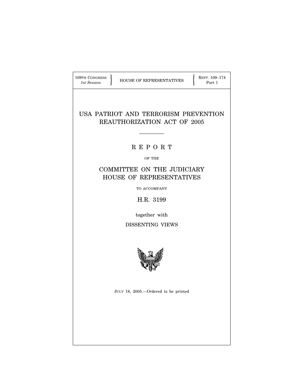 Report on USA Patriot Act Reauthorization
