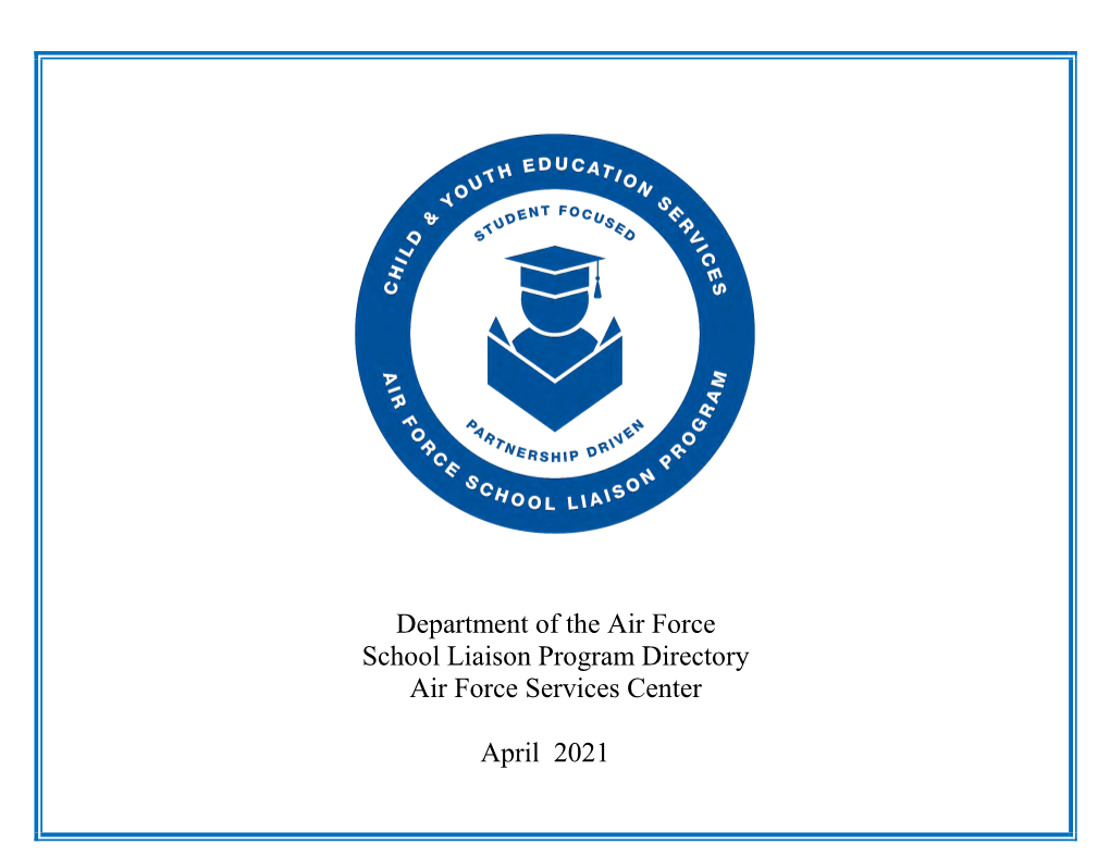 Air Force School Liaison Program Directory Air Force Services Center