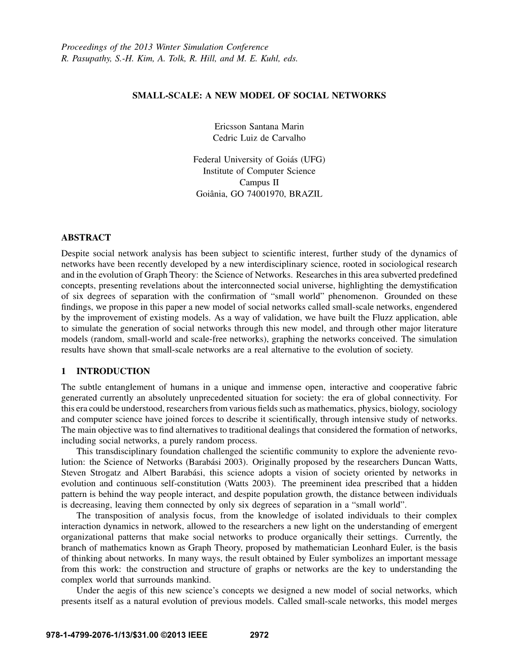 Small-Scale: a New Model of Social Networks