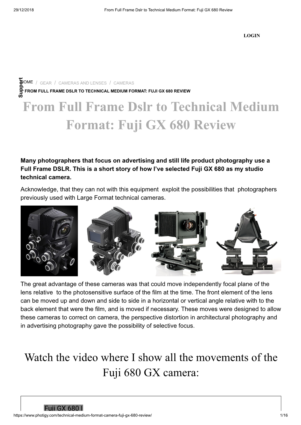 From Full Frame Dslr to Technical Medium Format: Fuji GX 680 Review