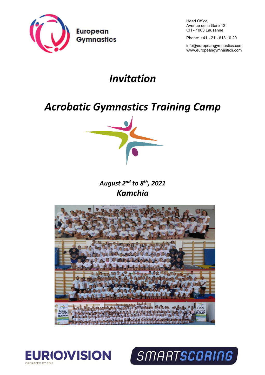 Invitation Acrobatic Gymnastics Training Camp
