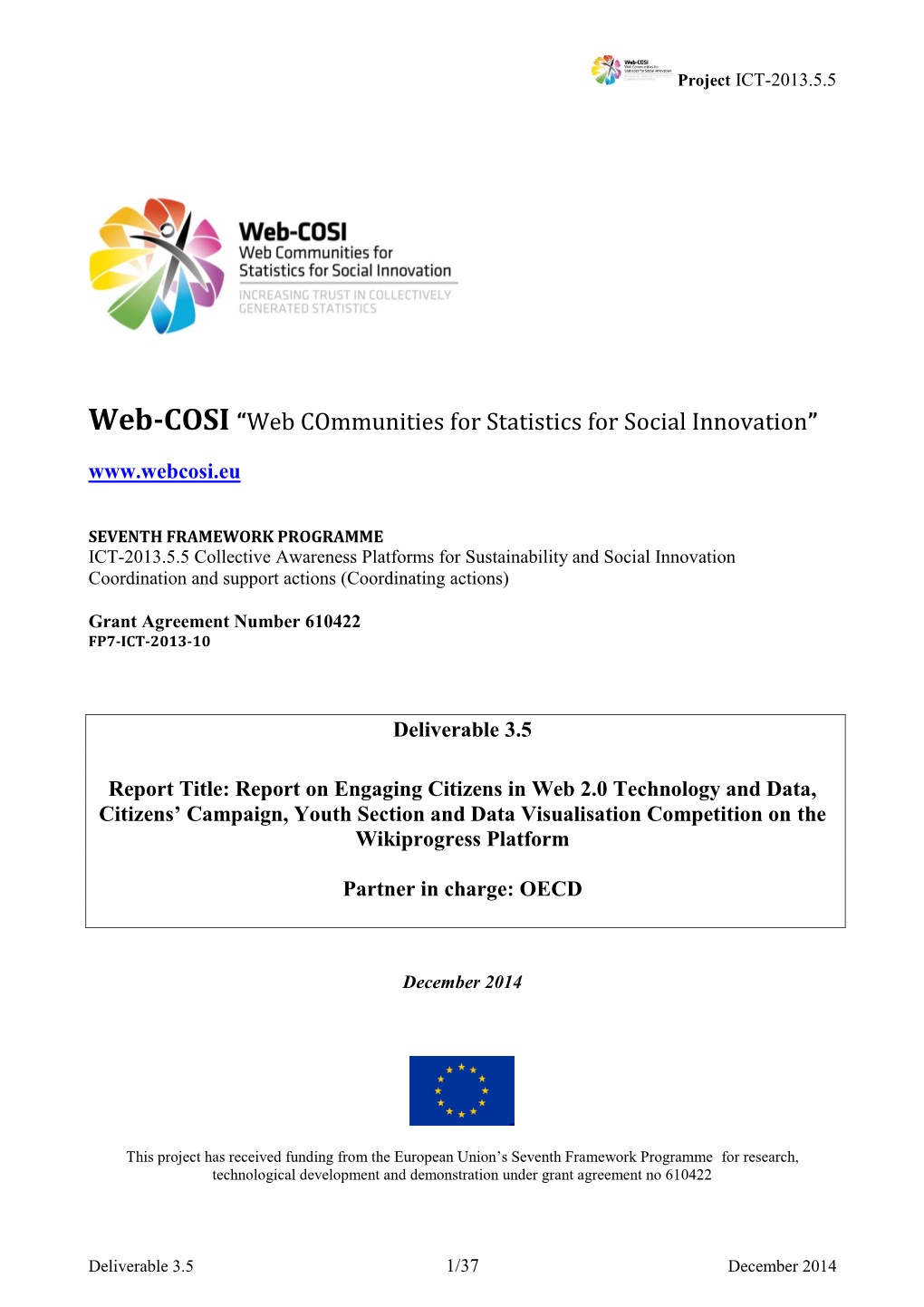 Web-COSI “Web Communities for Statistics for Social Innovation”