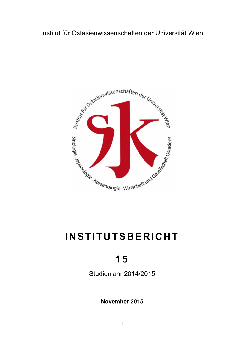 Institutsbericht 15