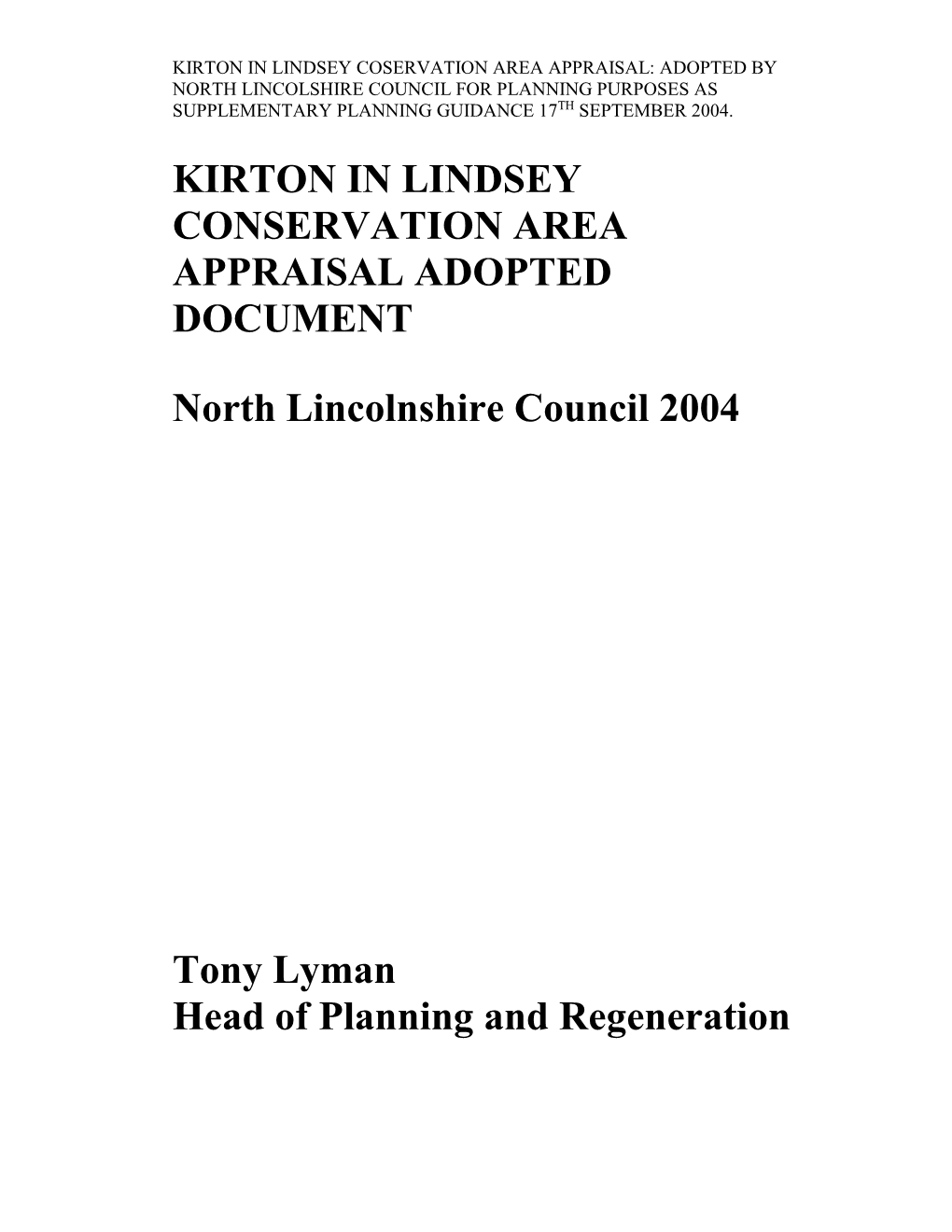 Kirton Conservation Area Appraisal