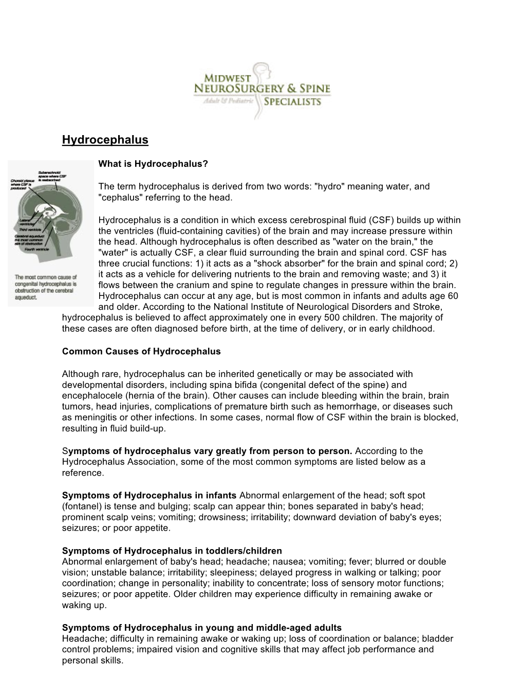 Hydrocephalus (PDF)