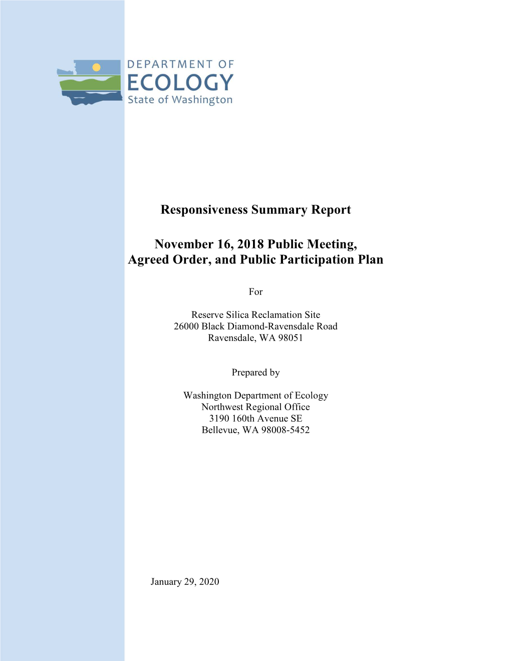 Reserve Silica Responsiveness Summary