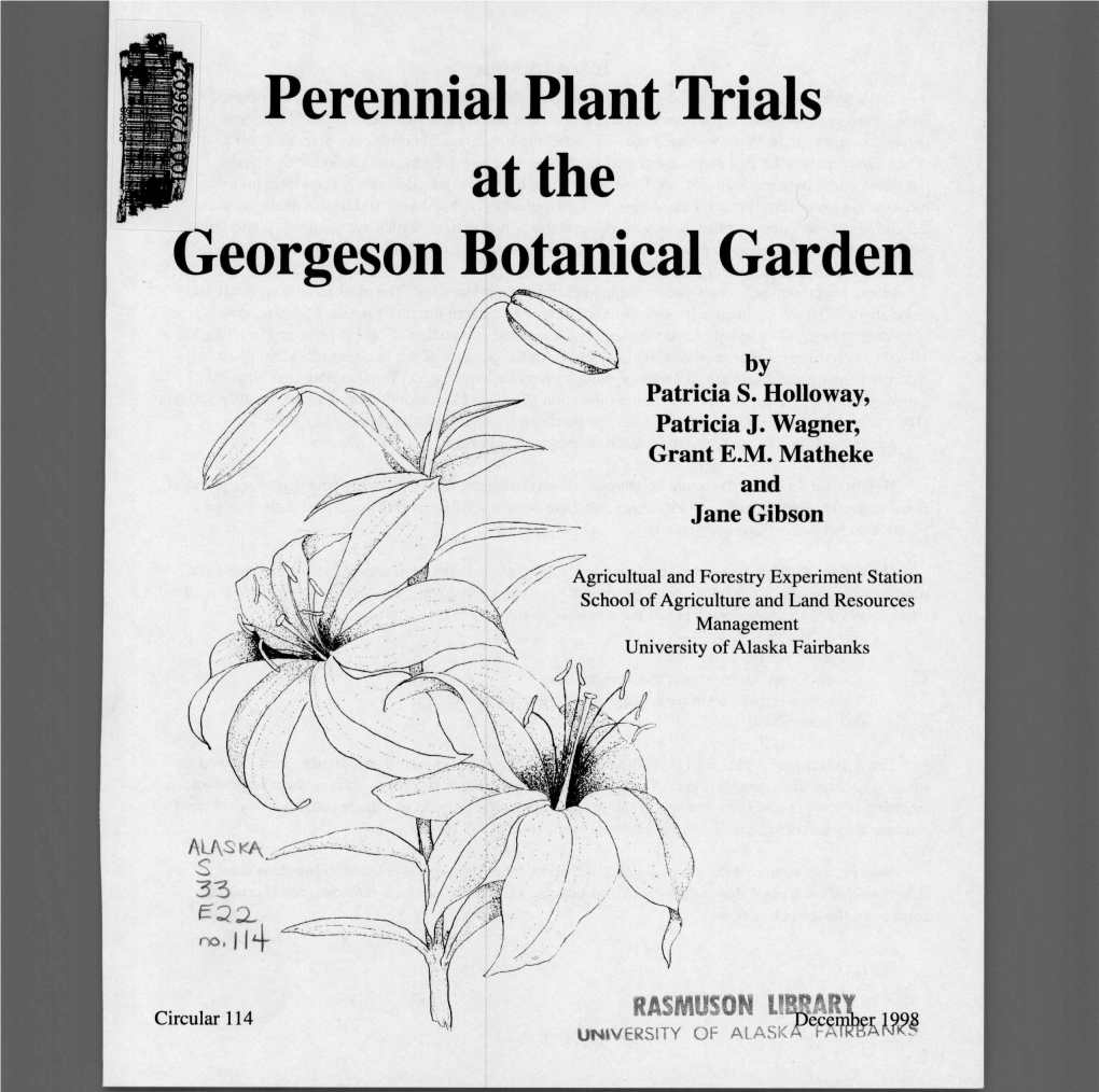 Perennial Plant Trials at the Georgeson Botanical Garden