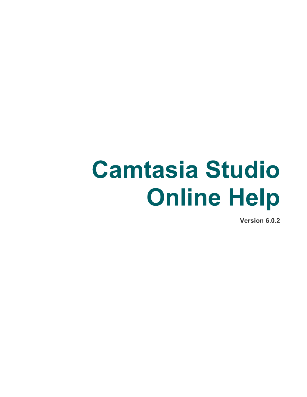 Camtasia Studio Online Help