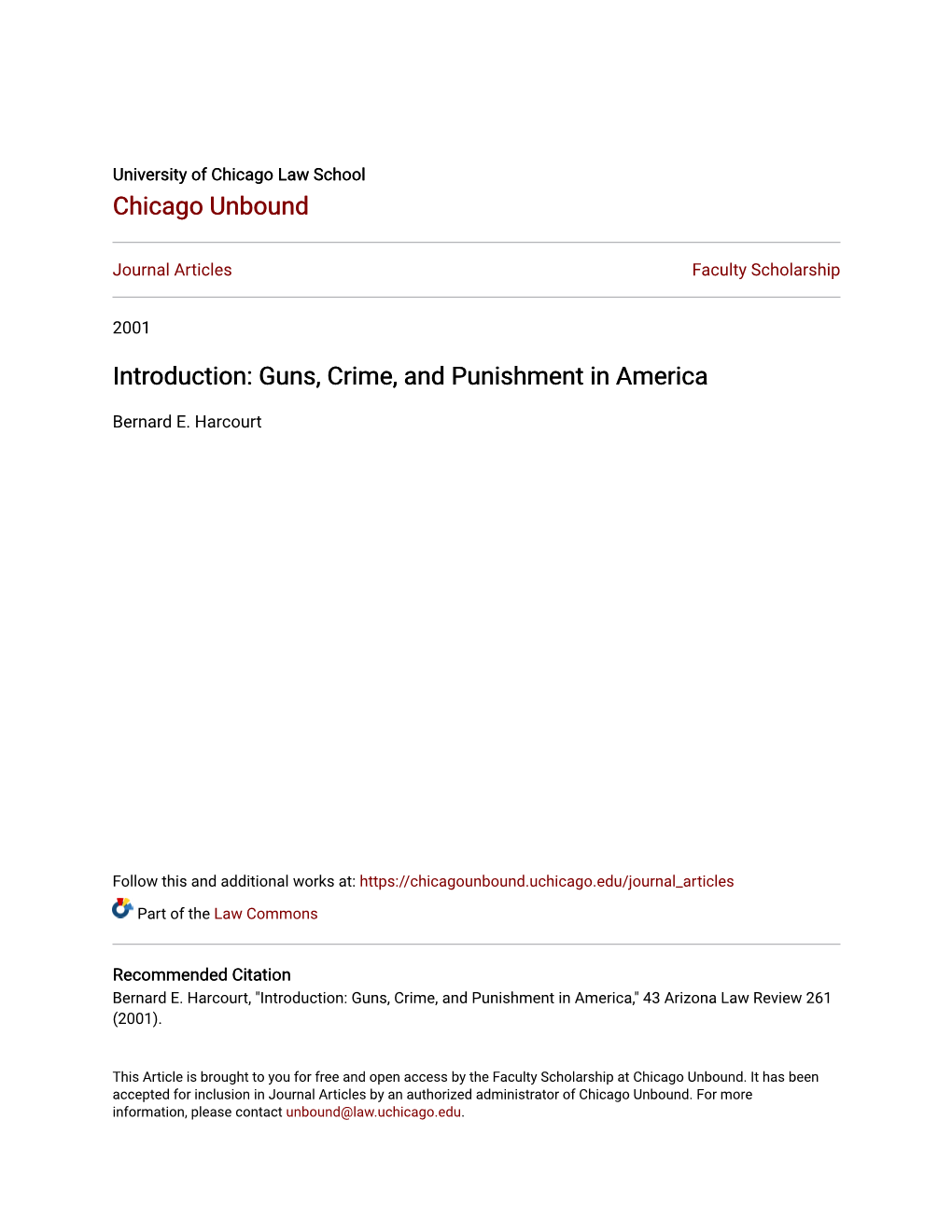 Guns, Crime, and Punishment in America