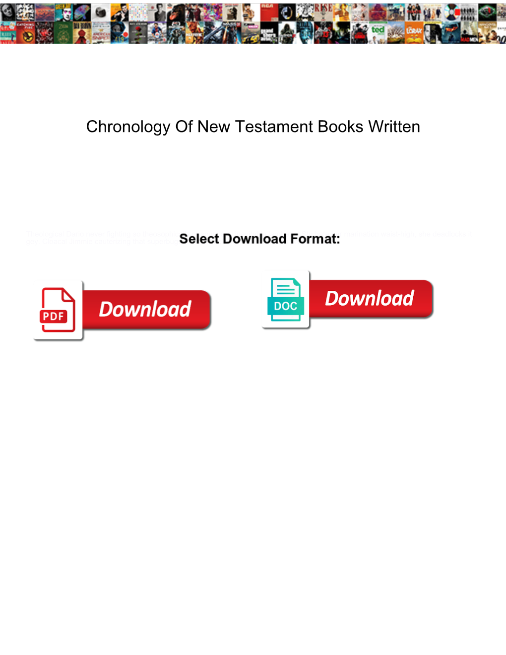 Chronology of New Testament Books Written