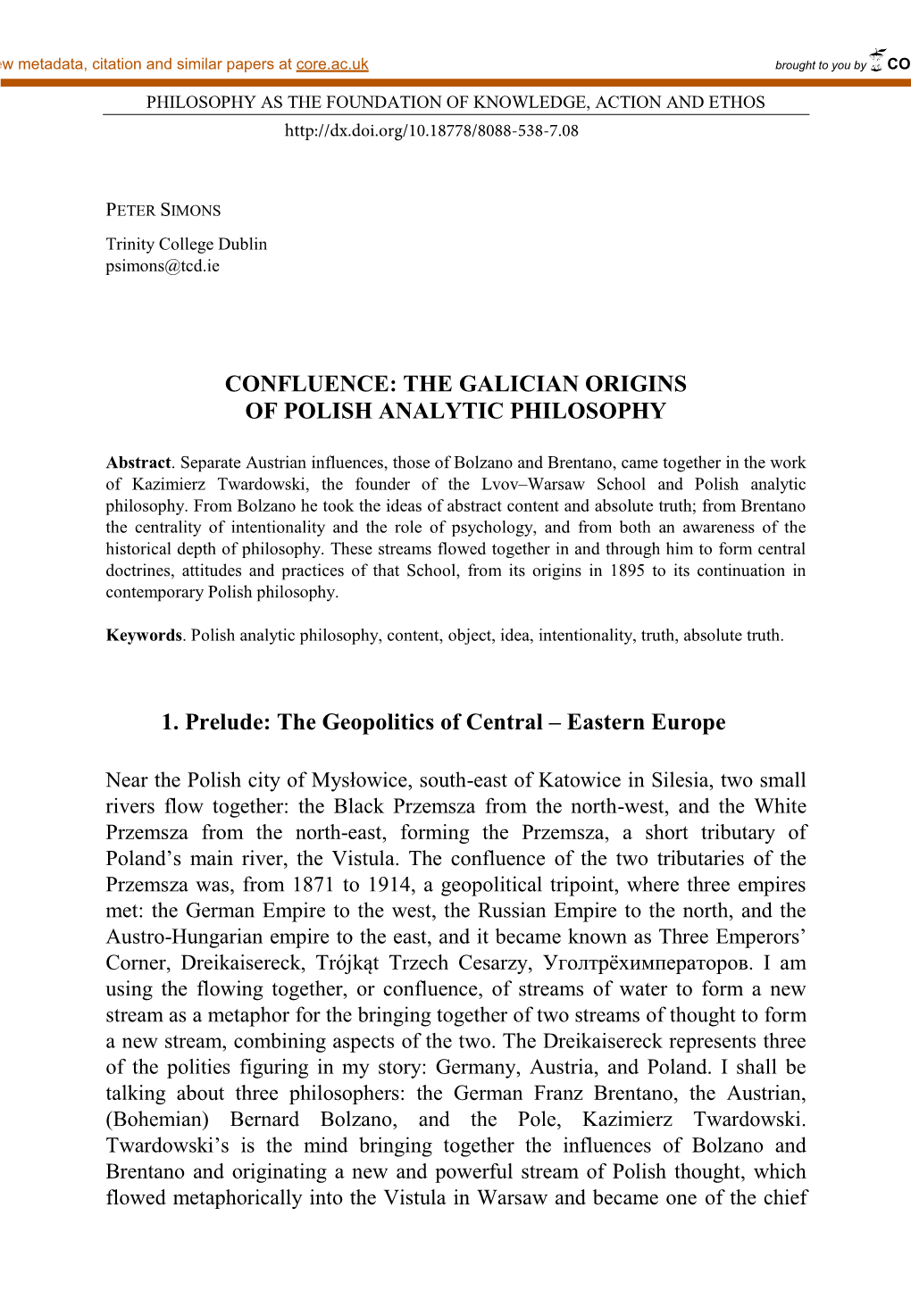 The Galician Origins of Polish Analytic Philosophy